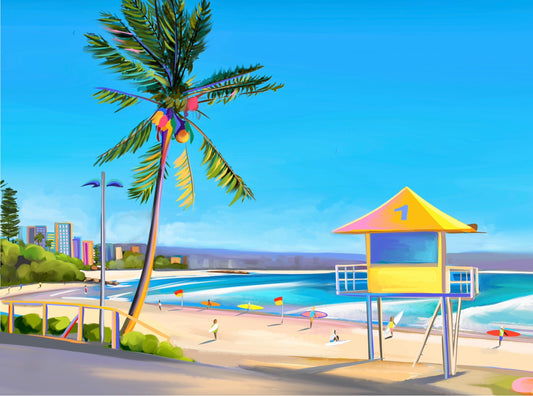 Rainbow Bay - Small Limited Print (100)