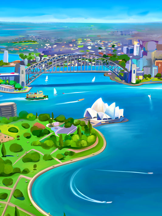 Sydney Harbour Art Print 30 x 40 cm